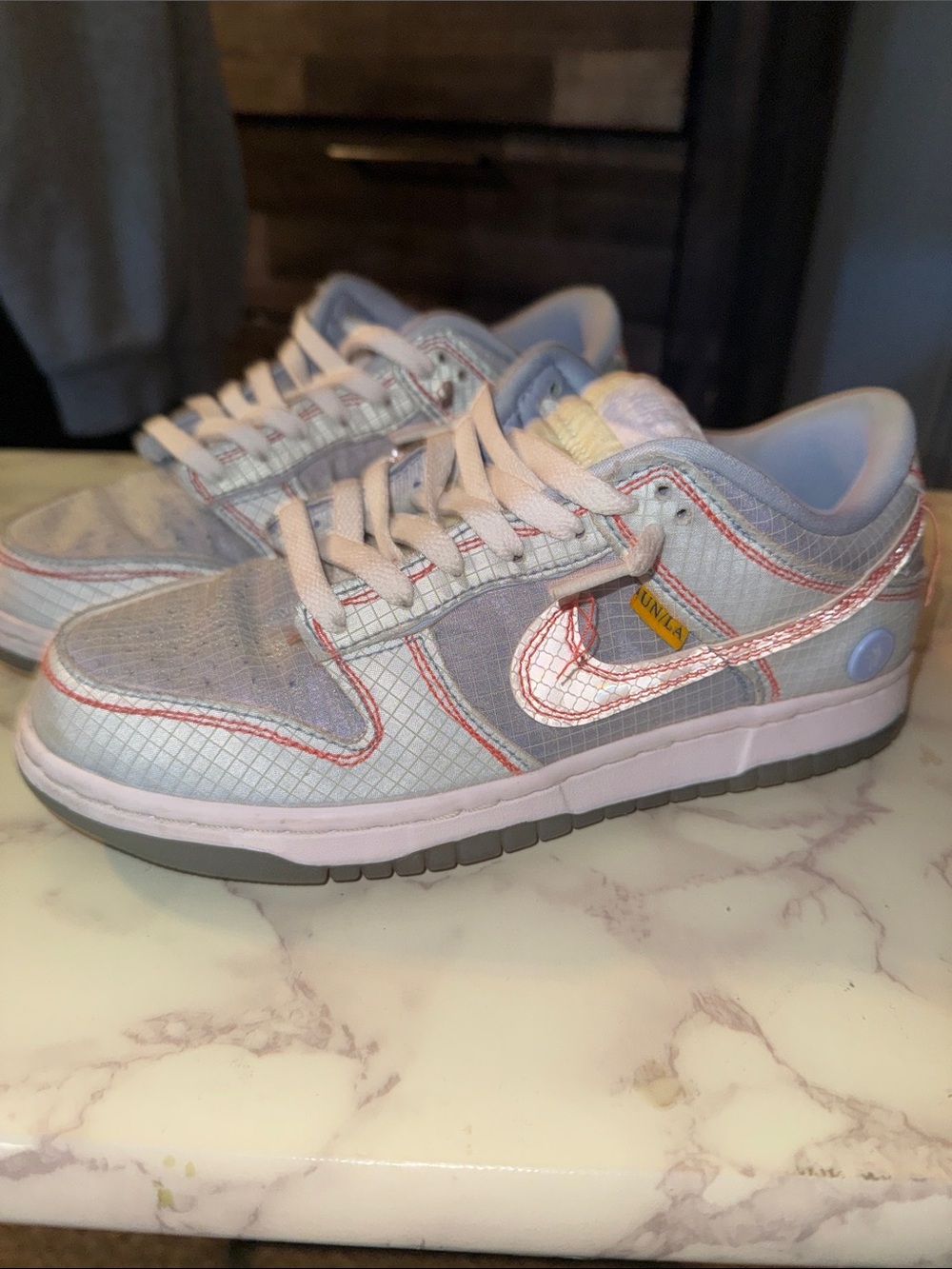 Kids Light Blue and Pink Low-Top Sneakers